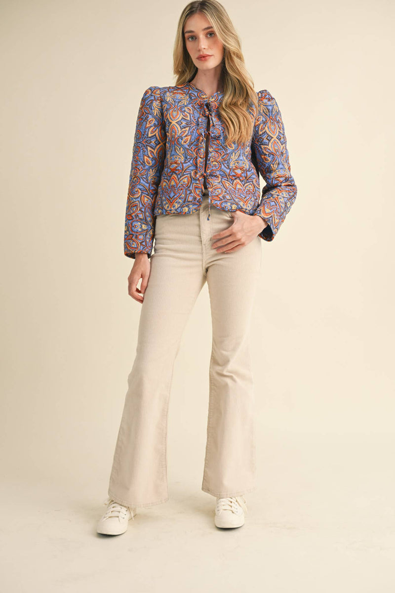 QUILTED PAISLEY PRINT JACKET