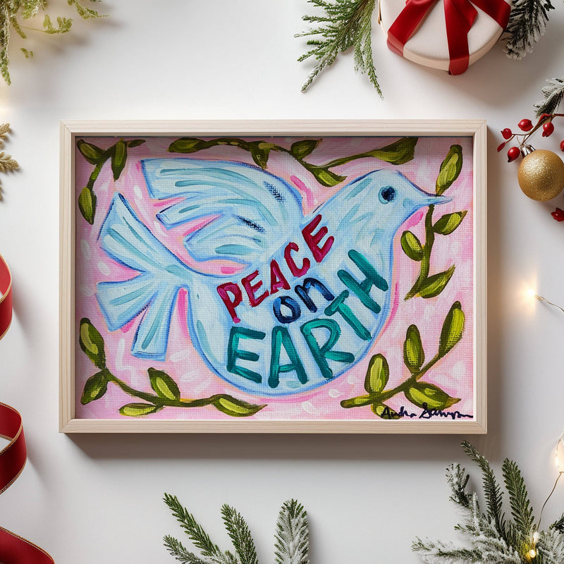 Peace On Earth Dove Christmas Reproduction Paper Print
