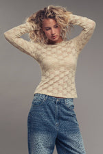 Romantic Floral Stretch Lace Layering Top