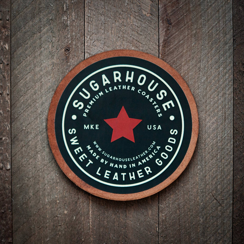 Racehorse Leather Coasters- Set of 4