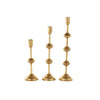 Contemporary Gold Metal Candle Holder Set of 3