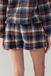 CHECKERED SHERPA FLEECE SHORTS