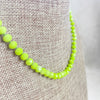 Barb// Green Neon Crystal Beaded Handknotted Necklace