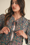 QUILTED PAISLEY PRINT JACKET