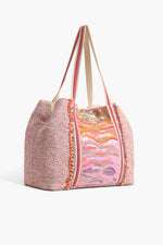 Orange to Mauve Ombre Embellished Tote