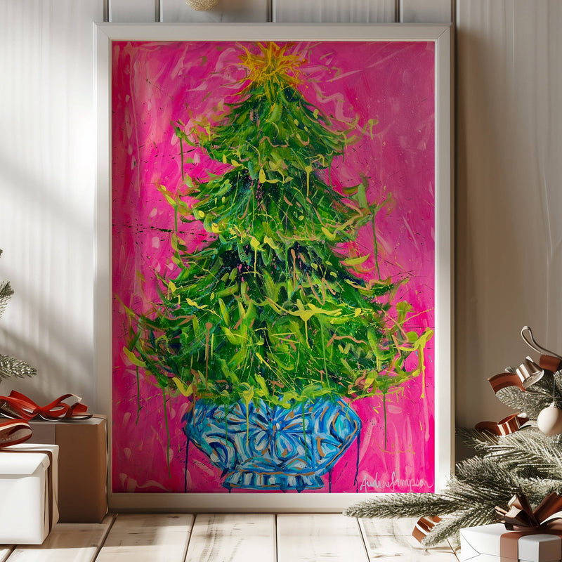 Splatter Christmas Tree Reproduction Print