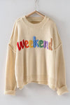 HAILEE RIB KNIT WEEKEND EMBROIDERED SWEATER