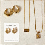 Goldie Square Initial Necklace: GOLD / E