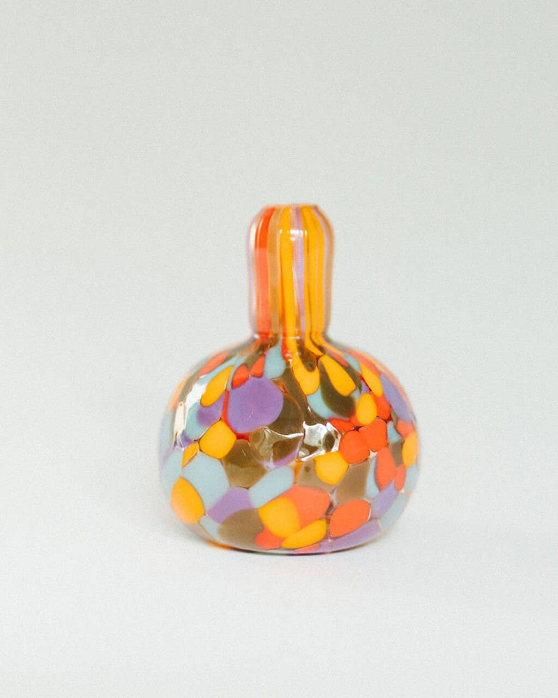 Glass Blown Jester Mini Vase: Straight Vase