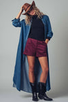 Suede High-Rise Tailored Shorts