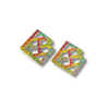 Large Rainbow Crystal Logo Studs