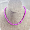 Barb// Purple Neon Crystal Beaded Handknotted Necklace