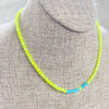 Mia// Limeade Crystal Beaded Delicate Necklace