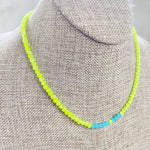 Mia// Limeade Crystal Beaded Delicate Necklace