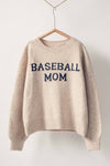 Baseball Mom Knit Pullover Sweater