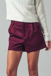 Suede High-Rise Tailored Shorts