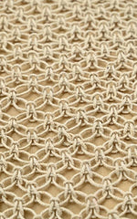 Poolside Jute Macrame Tote in Beige & Green