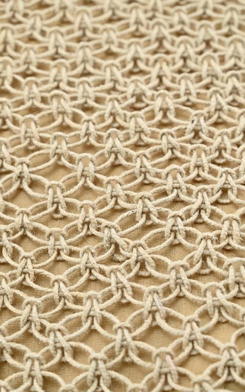 Poolside Jute Macrame Tote in Beige & Green