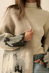 Mountain Jacquard-Knit Open-Front Cardigan