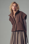 Quilted Collar Boxy Sherpa Vest