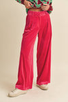 WIDE LEG VELVET TROUSERS