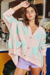 IT1670 -Oversized Star Pullover Sweater Cardigan