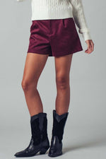 Suede High-Rise Tailored Shorts