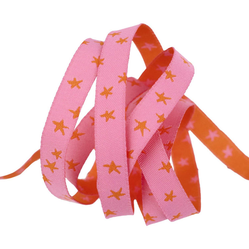 Mixtape - Starry in Vivid Pink - 3/8" - by Alexia Abegg - 15 Yard Spool