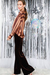 Velvet Straight Wide-Leg High Rise Pants VP81978A