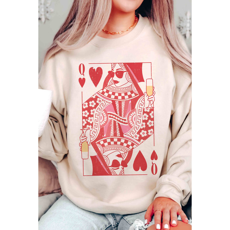 CHAMPAGNE QUEEN OF HEARTS Graphic Sweatshirt