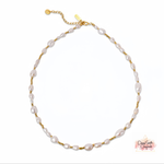 Anna Chain Pearl with 18k Plated Stainless Steel