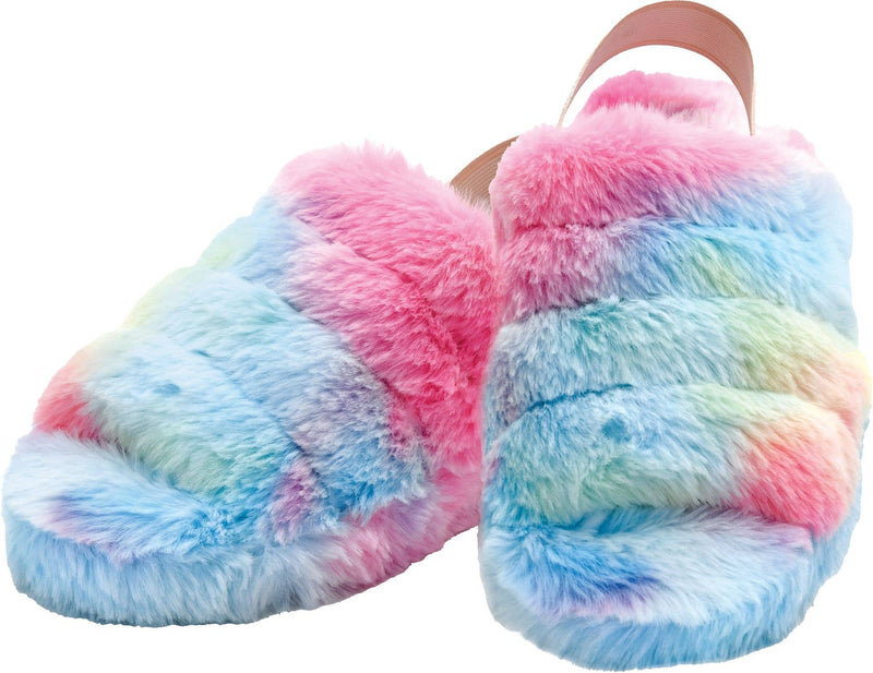 Rainbow Furry Slippers - XSmall