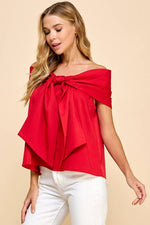 Bow Accented Off The Shoulder Top