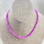 Barb// Purple Neon Crystal Beaded Handknotted Necklace