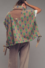 Oversized Floral Sherpa Fleece Vest