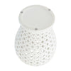 Ceramic Intricate Cut Out Lidded Jar - White, 24 in.