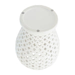 Ceramic Intricate Cut Out Lidded Jar - White, 24 in.