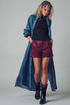 Suede High-Rise Tailored Shorts