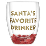 Double Wall Wine Glass - Santa's Favorite Drinker