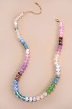 Natural Agate Glass Semi-Precious Bead Necklace