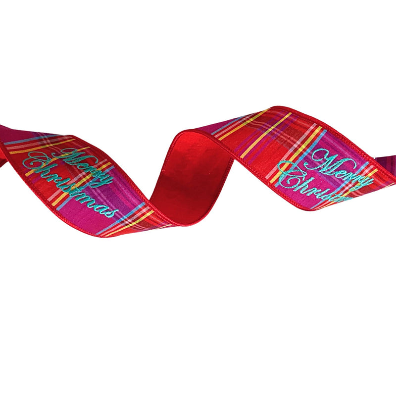 Merry Christmas Embroidery Ribbon 2.5"X10YD