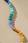 Natural Agate Glass Semi-Precious Bead Necklace