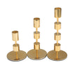 Contemporary Gold Aluminum Metal Candle Holder Set of 3