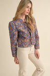 QUILTED PAISLEY PRINT JACKET
