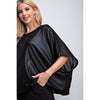 Pleated Lurex Knit Top - Black