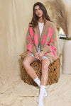 STAR RIB KNIT DROP SHOULDER CARDIGAN
