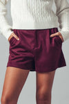 Suede High-Rise Tailored Shorts