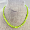 Barb// Green Neon Crystal Beaded Handknotted Necklace