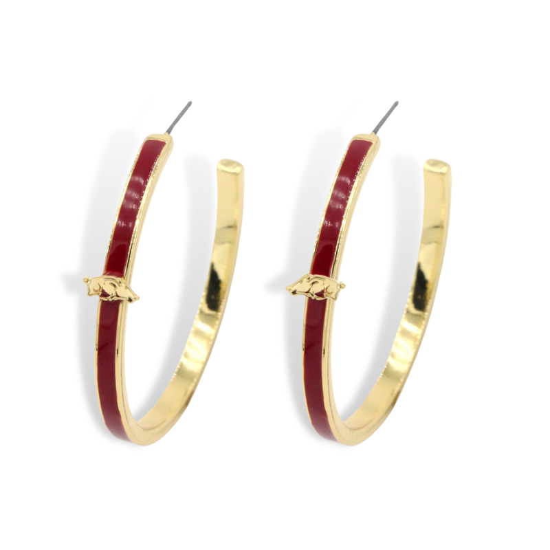 Arkansas Logo Hoop Earrings