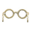 Metal Abstract Eyeglasses Sculpture Home Decor - Gold, 3 in.